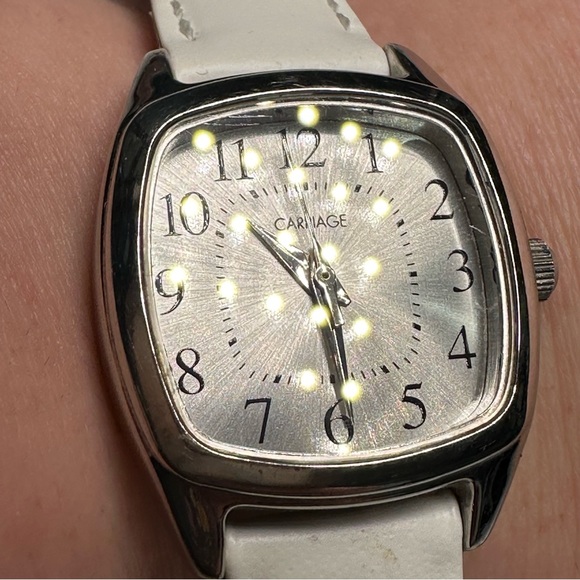 Carriage by timex white leather watch band - Picture 7 of 13